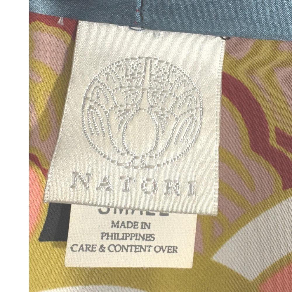 Natori Robe Black Red Blue Embroidered Phoenix Floral Satin Kimono V80940 Small - Picture 3 of 10